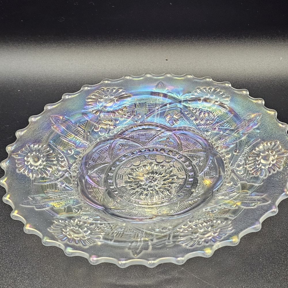 RARE Dugan Glass‎ Persian Garden With Pool of Pearls Plate  6  And 3/4"